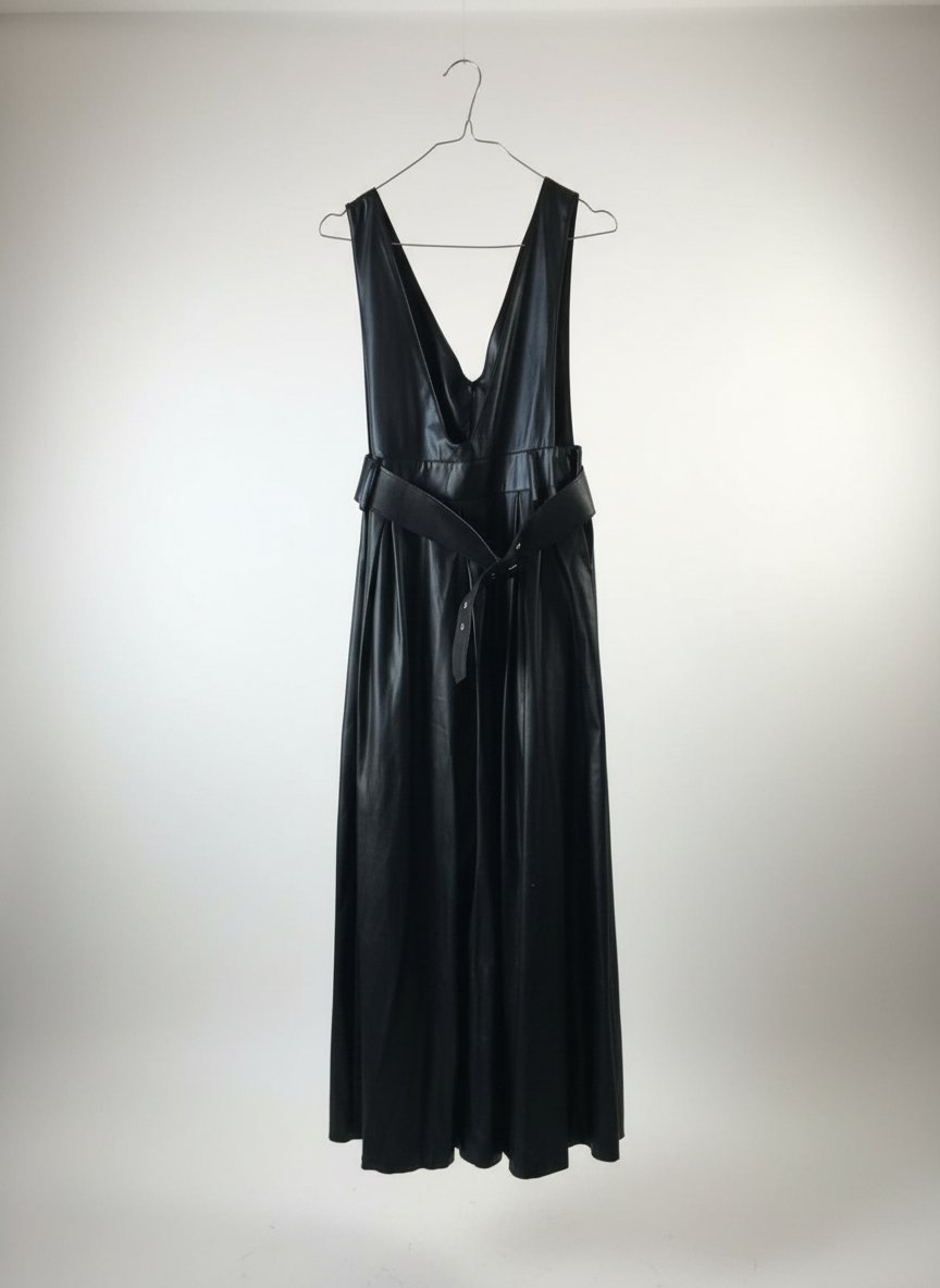 Robe sans manche cuir