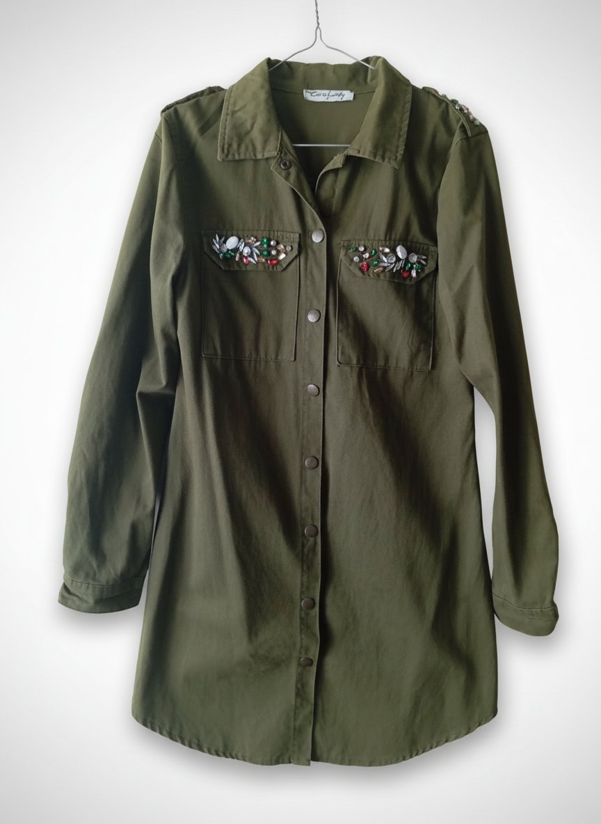 Chemise bert militaire pour voilées 