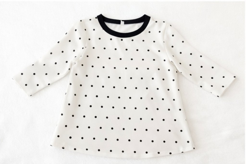 Tunique blanche à pois