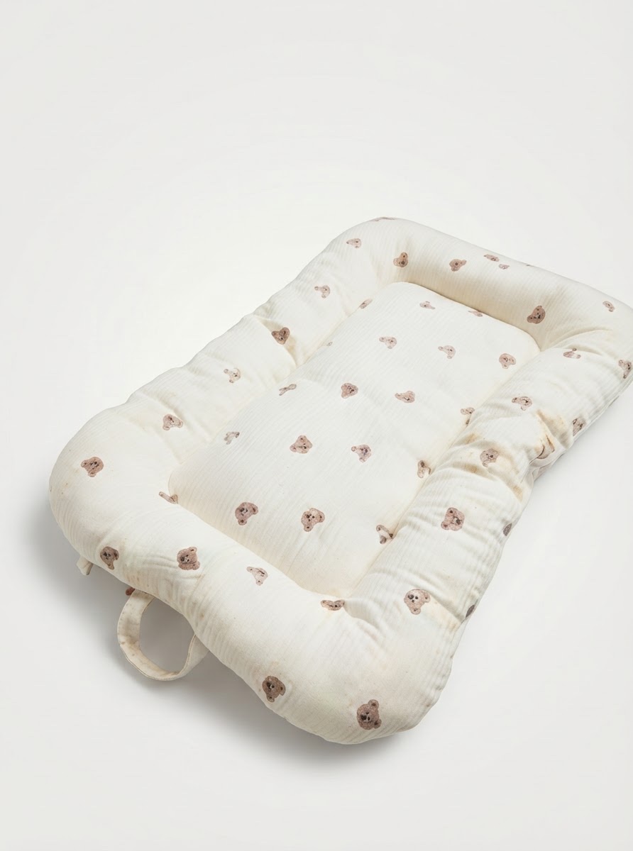 Bébé Matelas ours à broderie fibre portable lit de bébé