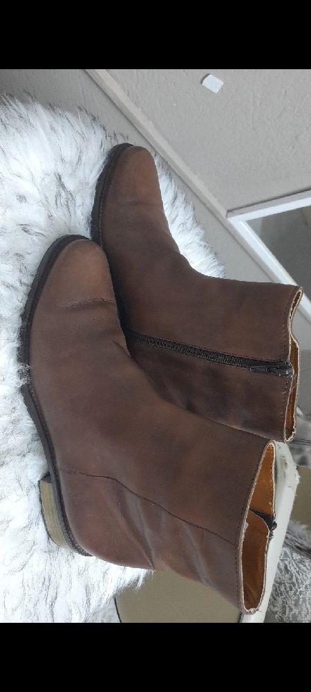 bottines marrons vrai cuire 