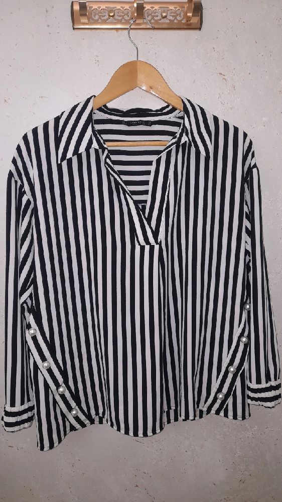 chemise reyé blanc noir