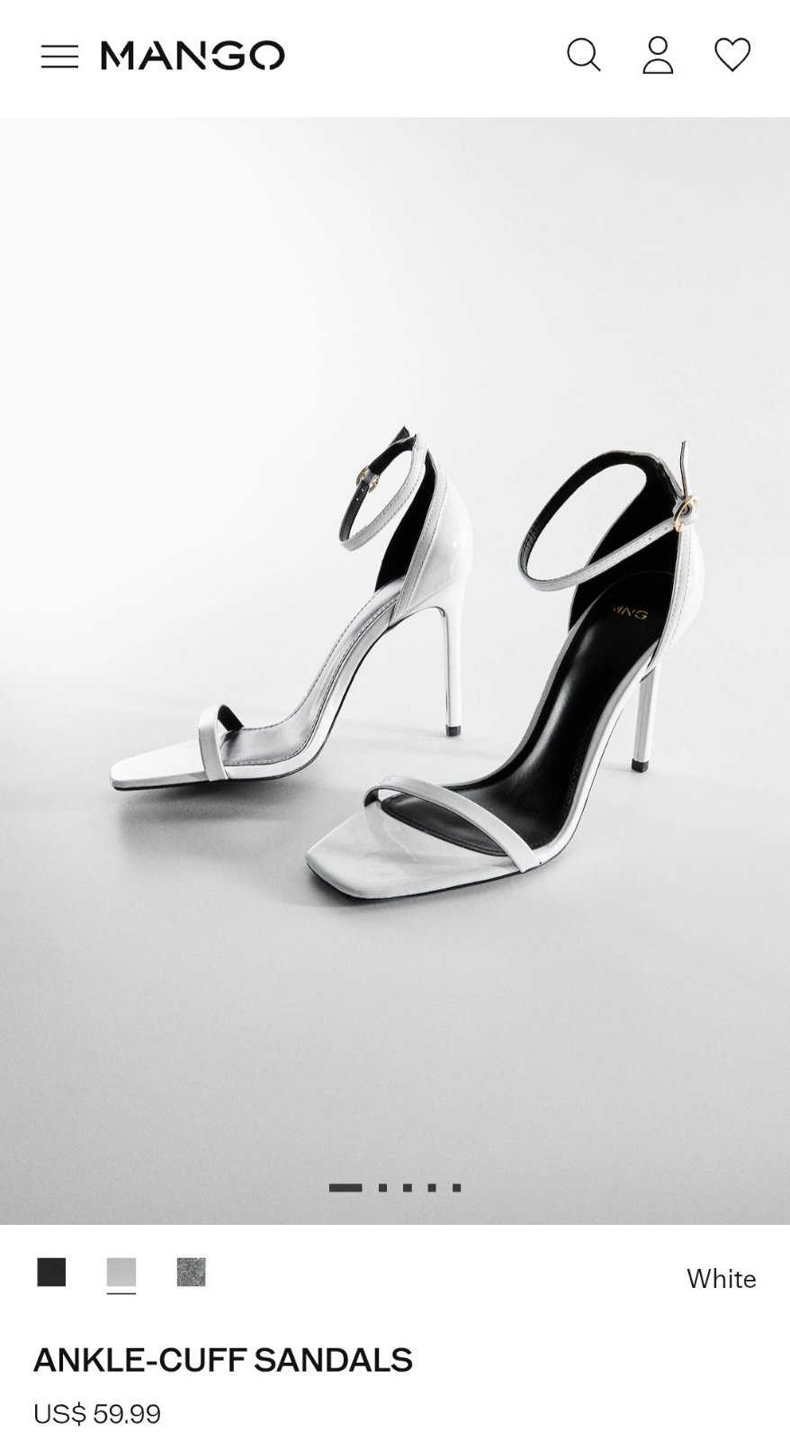 Mango ankle-cuff heels 