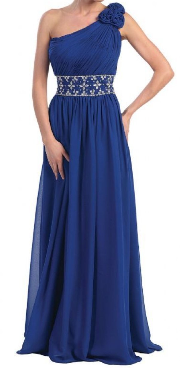 Robe longue bleu roi élégante