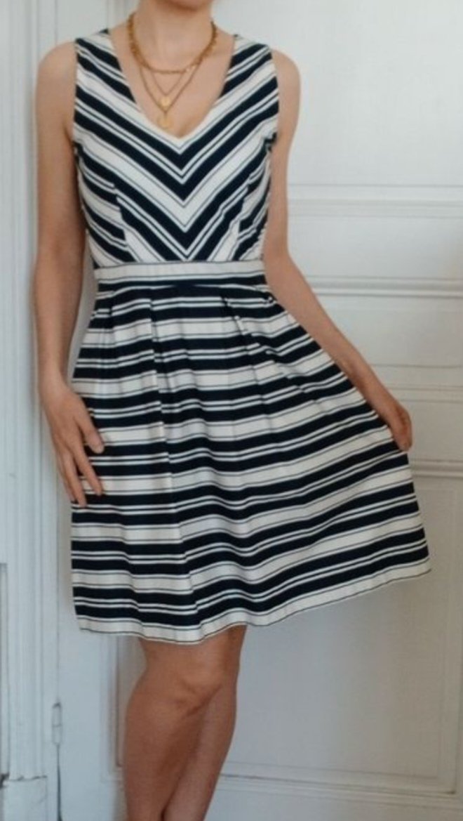 Robe Camaïeu bleu marine & écru