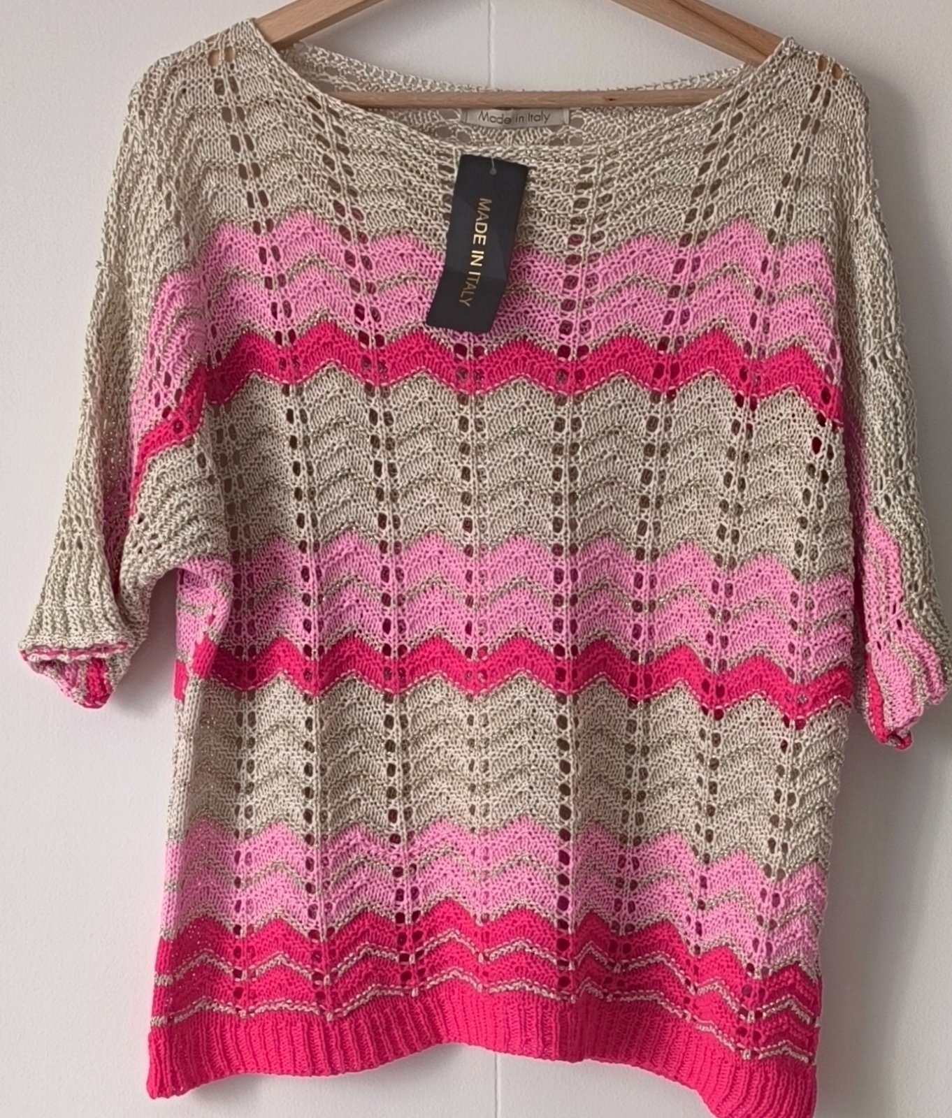 Haut en maille tricot Made in Italy – Neuf avec étiquette