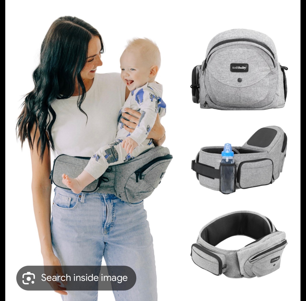 Tushbaby Grey Hip Seat Baby Carrier