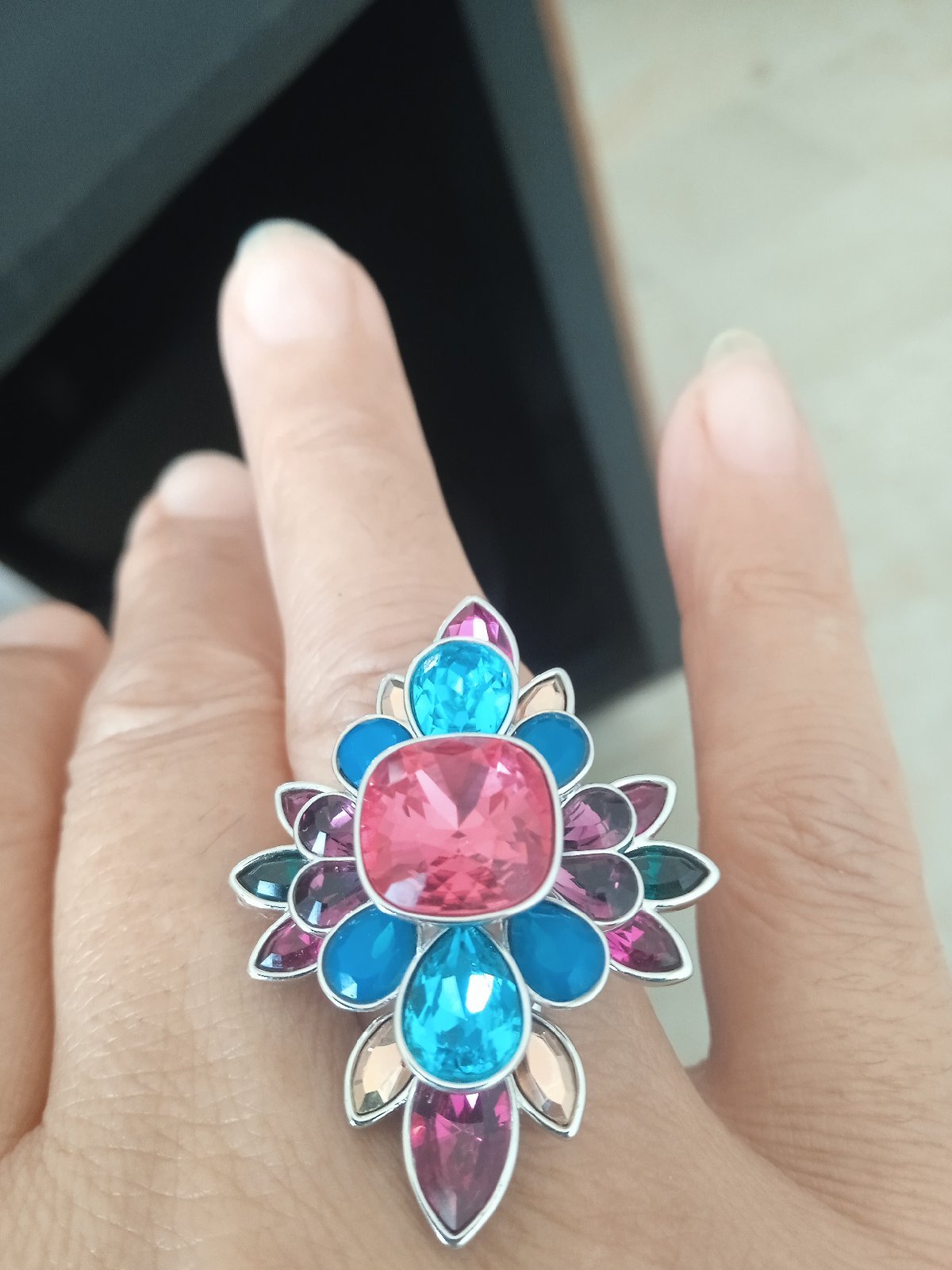 Bague Swarovski multicolore 