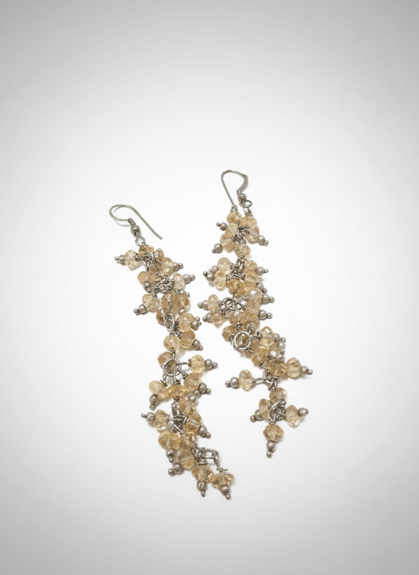 Boucles d'oreilles en argent et perles semi précieuse 