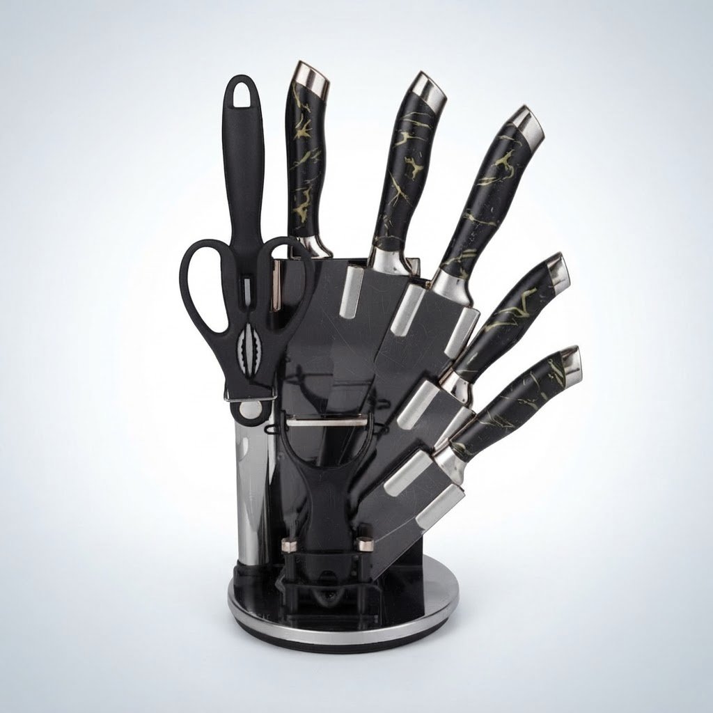 Ensemble De Couteaux De Cuisine 9 Pièces Avec Support BOBSSEN Cuisine