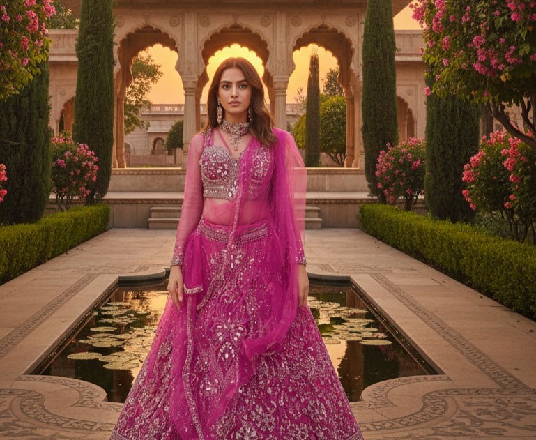 Lehenga Choli indienne en 3 pièces taille min 38 li 44