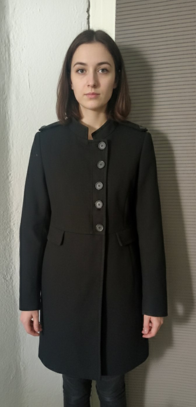 Manteau zara originale noir à col officier neuf kachmire