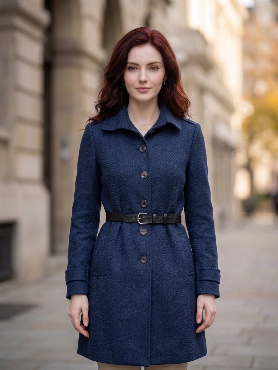 Manteau chic bleu marine MANGO - Taille M jamais porté 