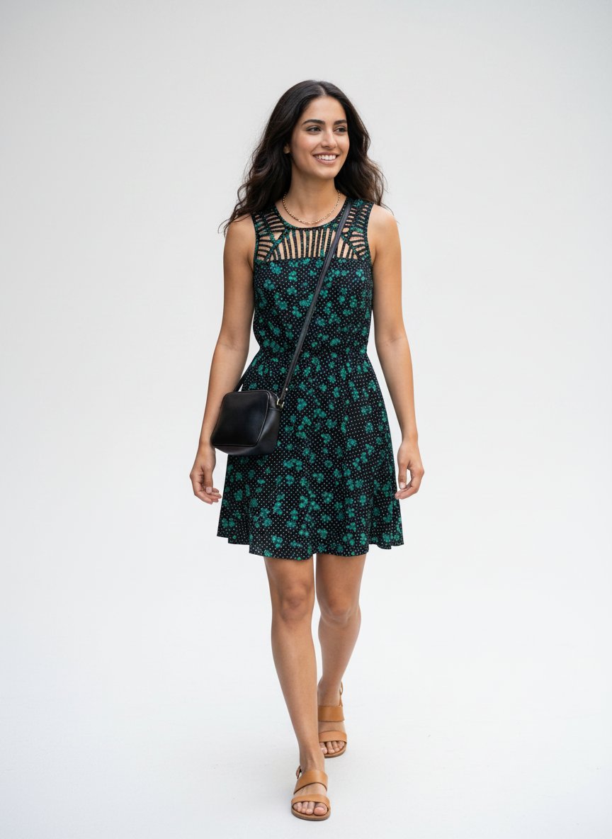 Emerald Daisy Summer Dress