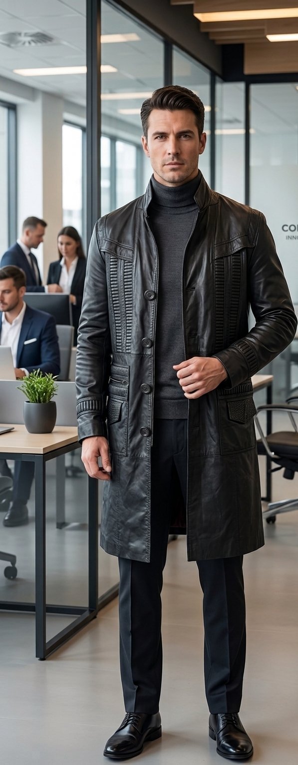 Manteau raffeolo importé vrai cuir authentique