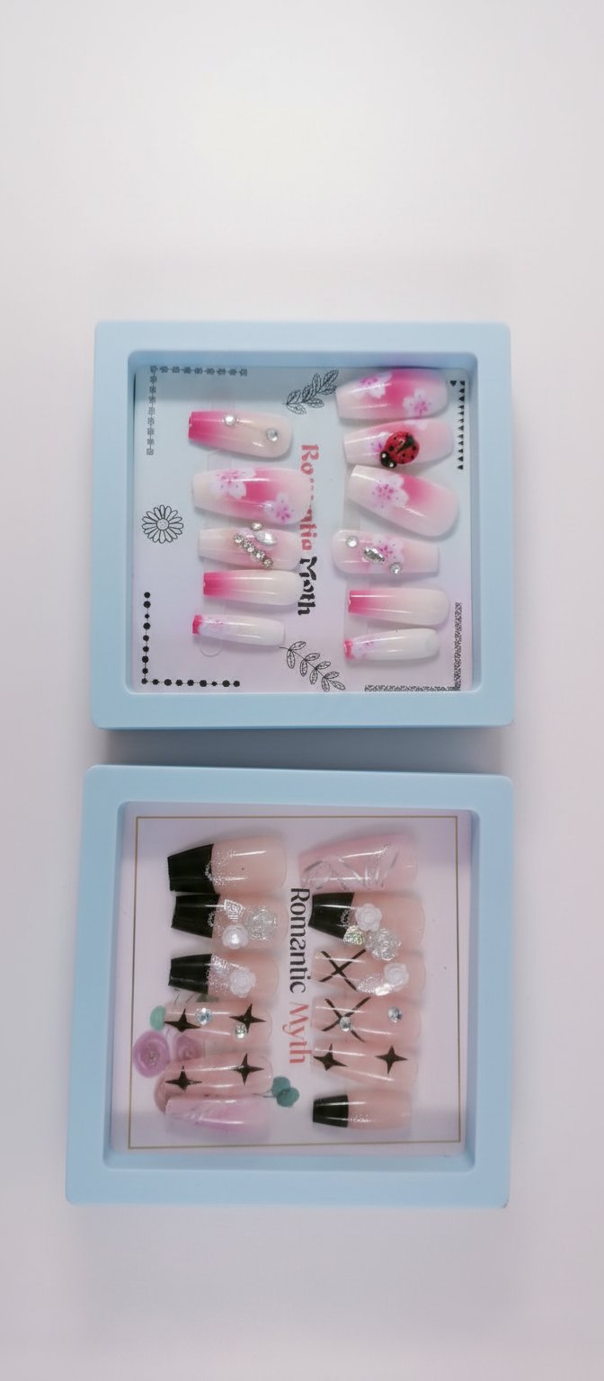   pack 2 boite artificiale nails+ AOYASIYUE - 6D Mink Hair Eyelashes+ bridal crows
