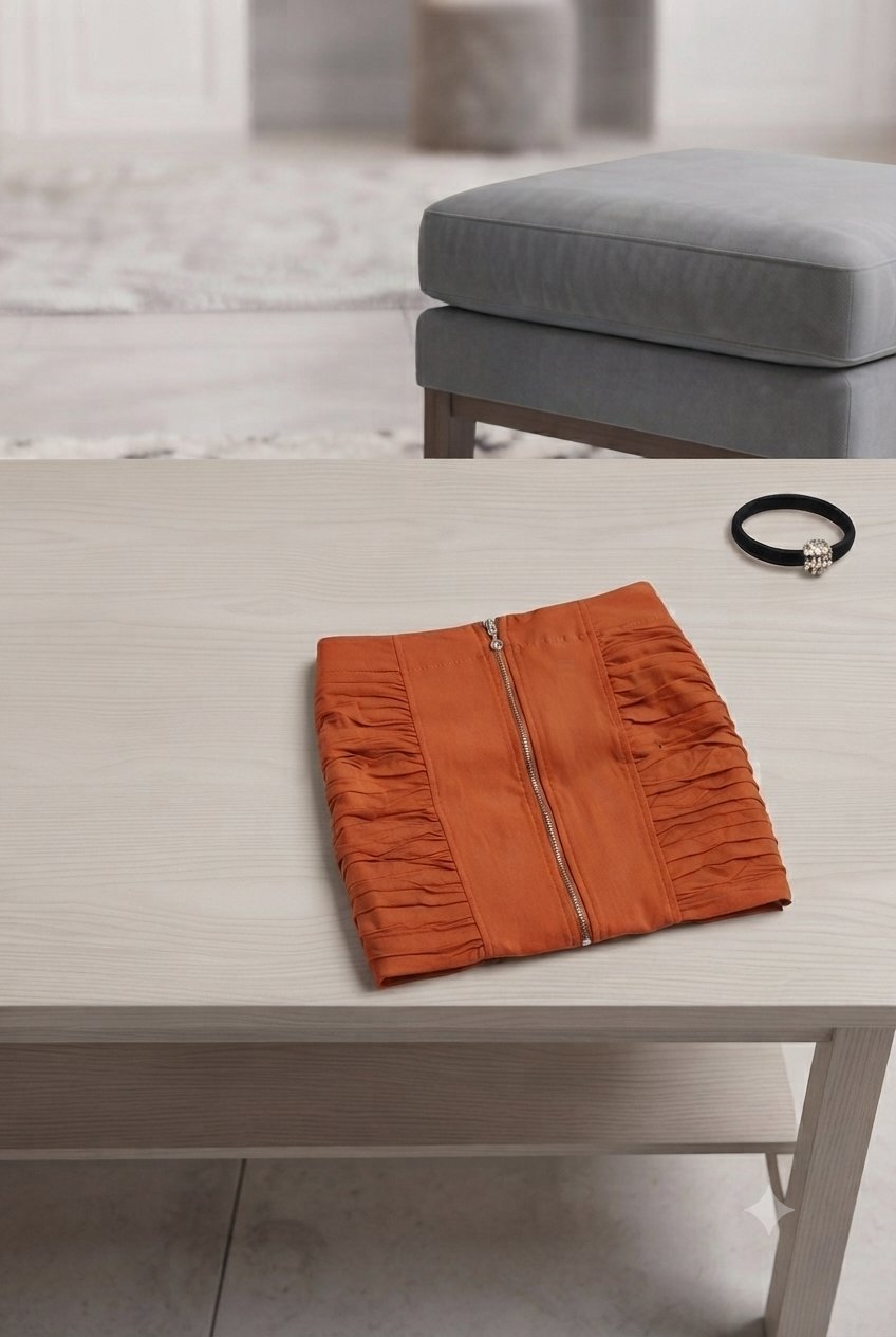 Tendance et élégance : Mini-jupe zippée couleur orange