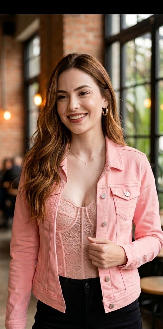 Veste Denim Rose - Cache Cache (État Impeccable)