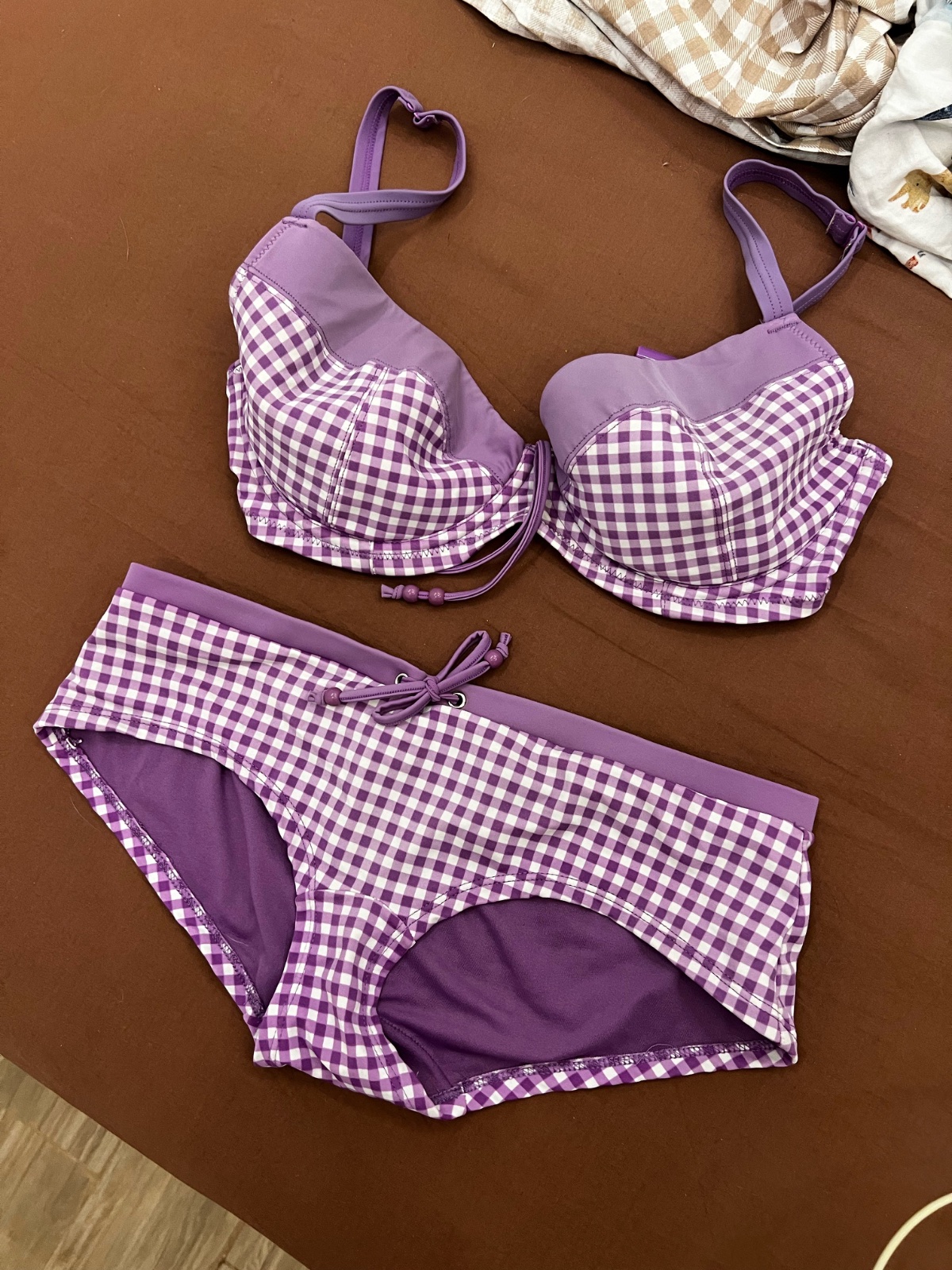 Deux pieces violet vichy