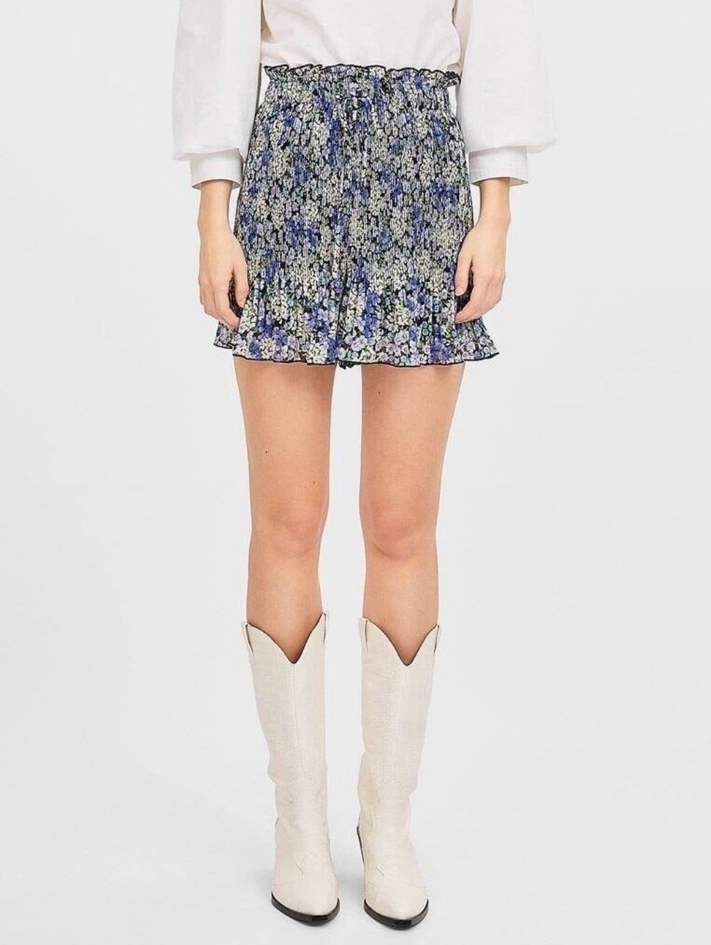 Stradivarius floral pattern skort high waist 