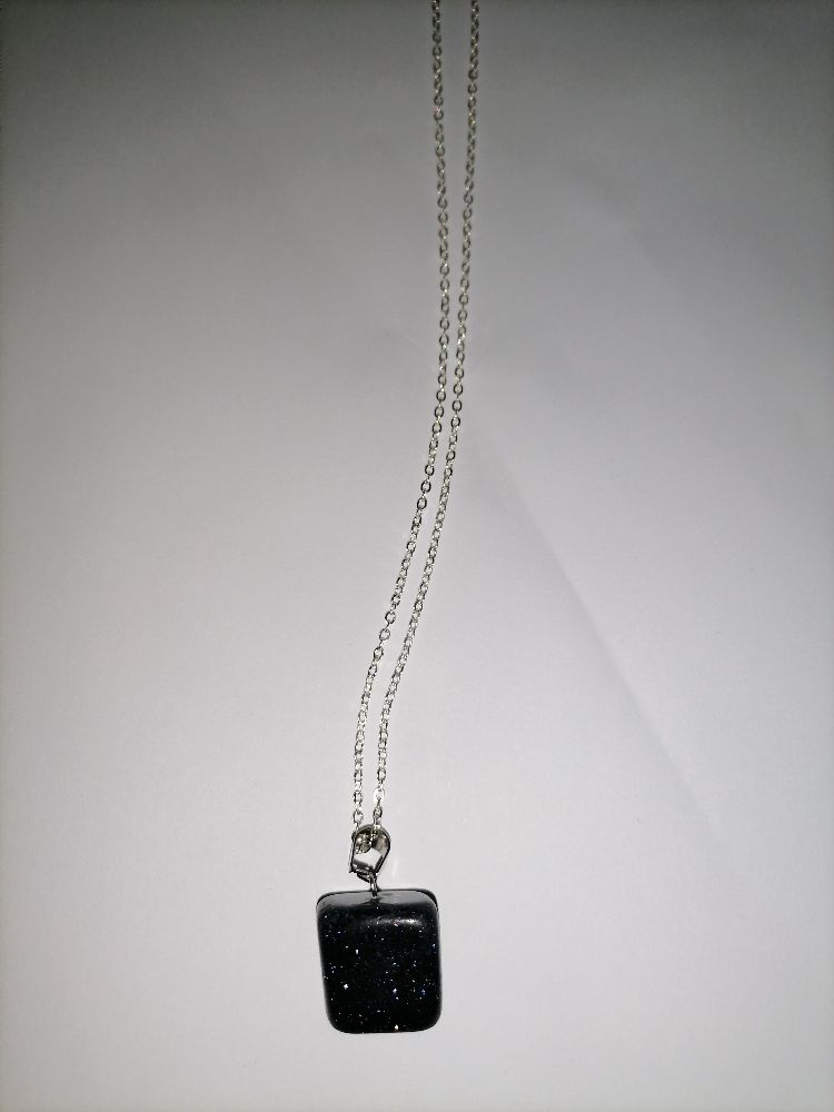 Collier pierre de sable bleu