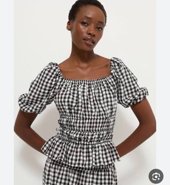 Blouse vichy manches bouffantes marque George