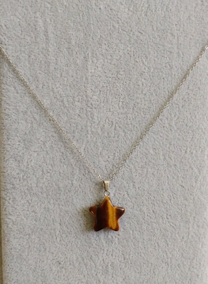 Collier pendentif pierre oeil de tigre