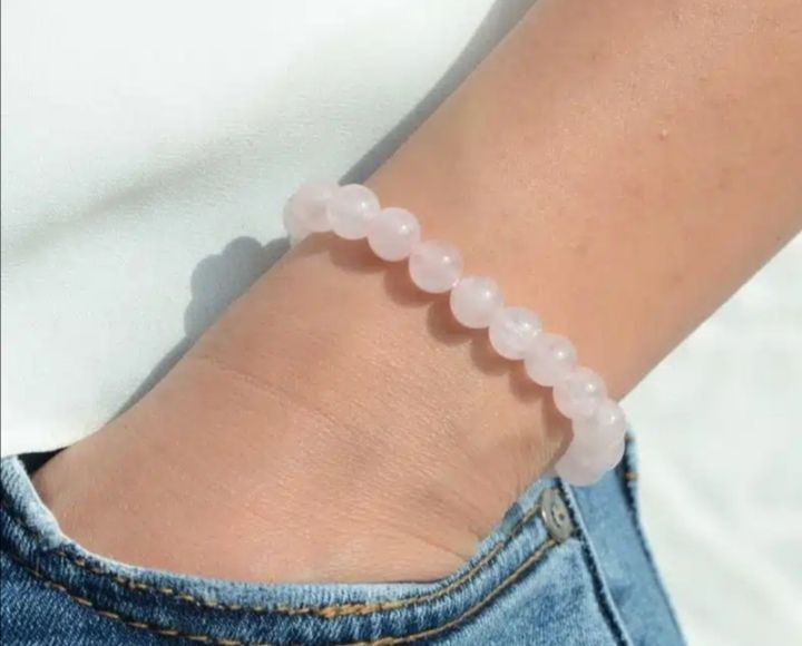 Bracelet pierres quartz rose