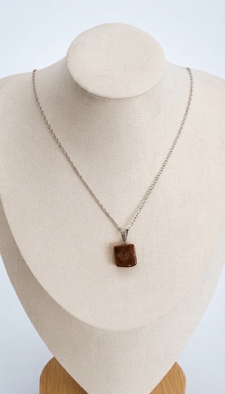Collier jaspe brun