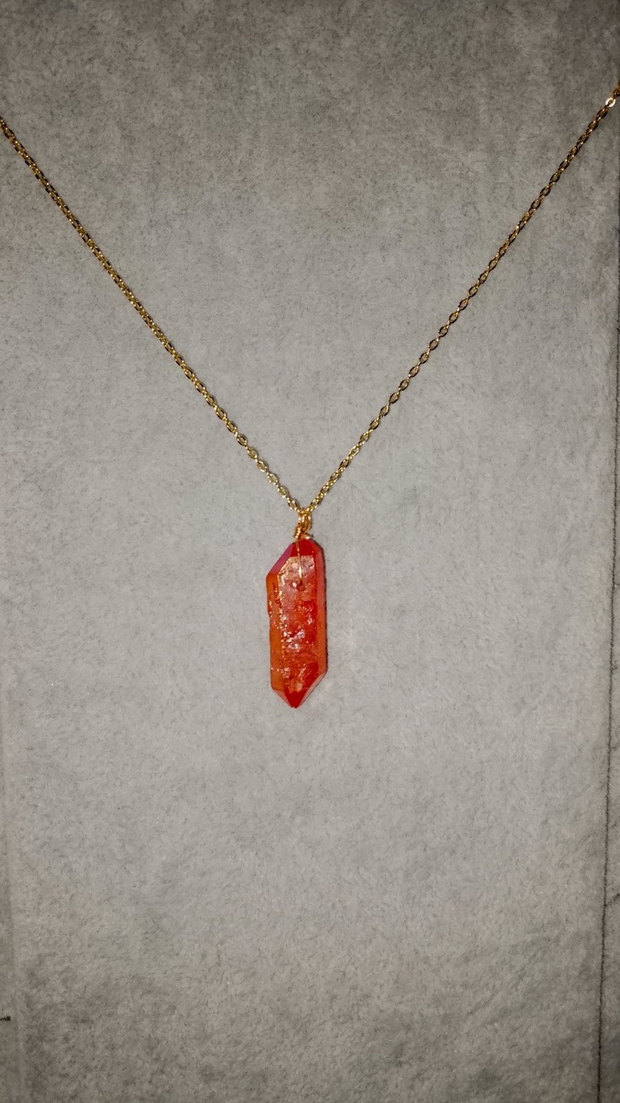 Collier Tangerine aura quartz
