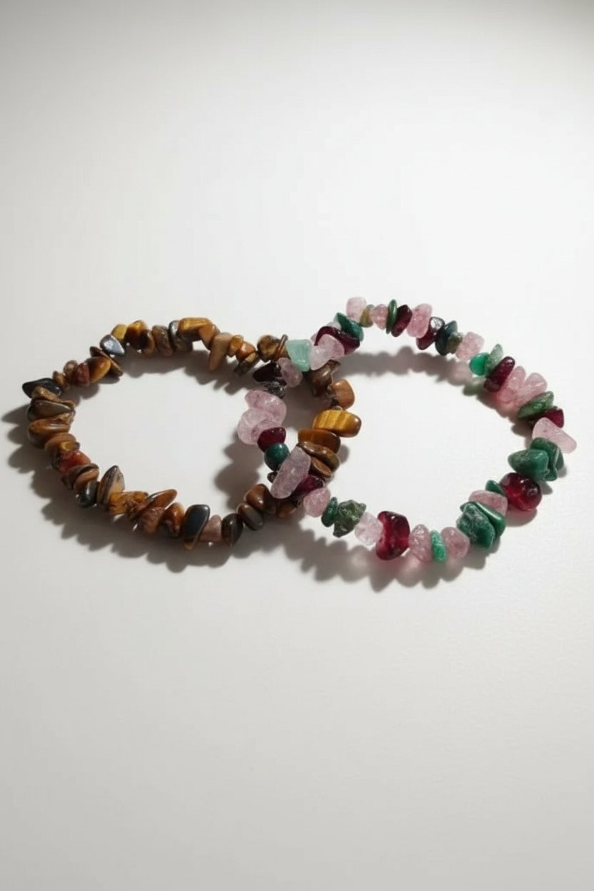 Lot de deux bracelets en pierres naturelles 