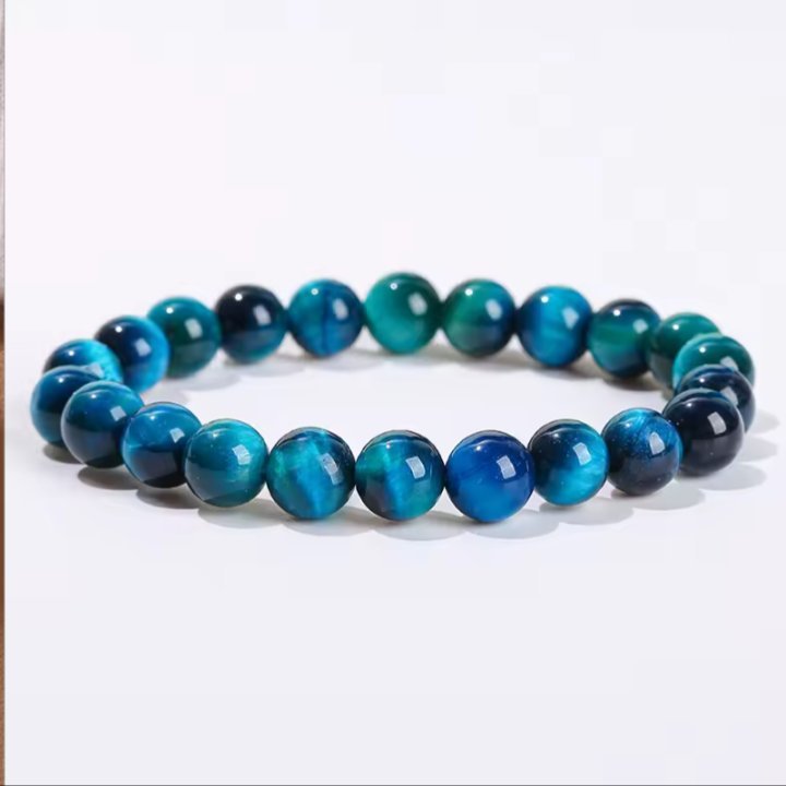 Bracelet pierres oeil de tigre bleu 