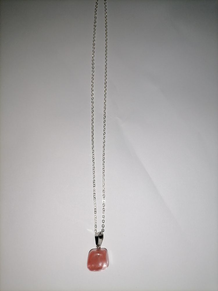 Collier pierre quartz fraise 