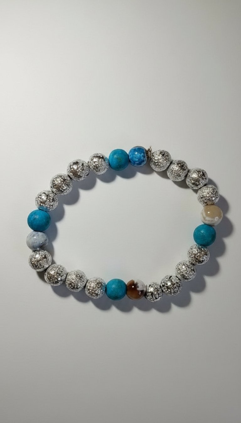 Bracelet pierres de lave volcanique et gaspe imperial 