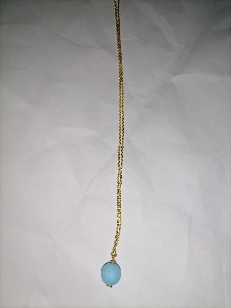 Collier perle aigue marine حجر الزبرجد