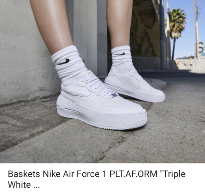 Nike airforce 1 PLT.AF.ORM triple white authentique 
