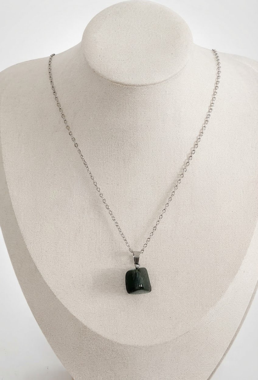 Collier Agate mousse verte عقيق موسى الطحلبي