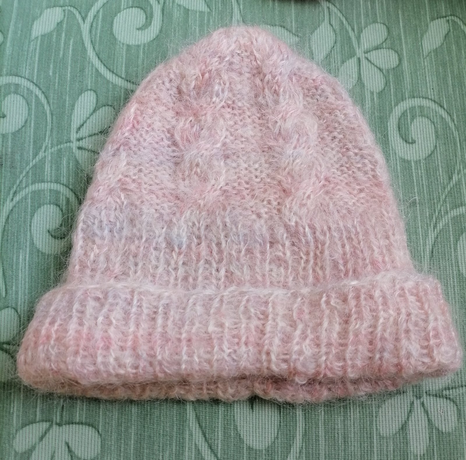 Bonnet arc en ciel en mohair 