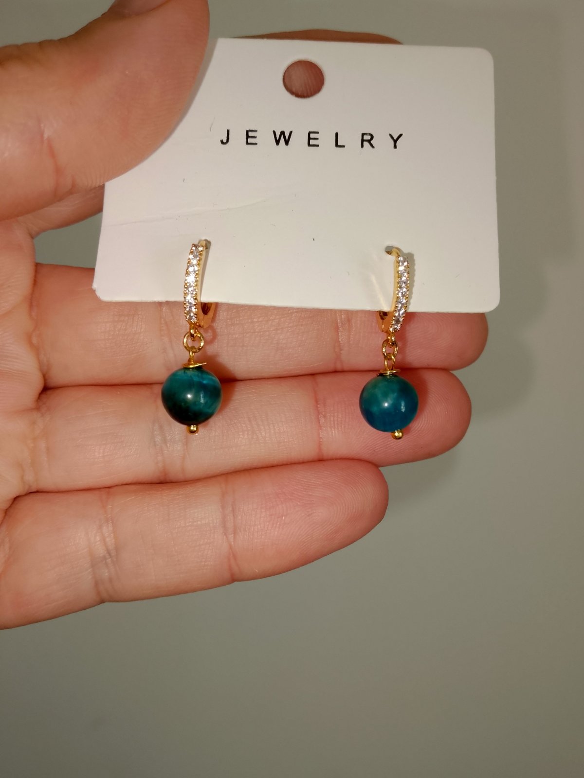 Boucles d'oreilles oeil de tigre bleu