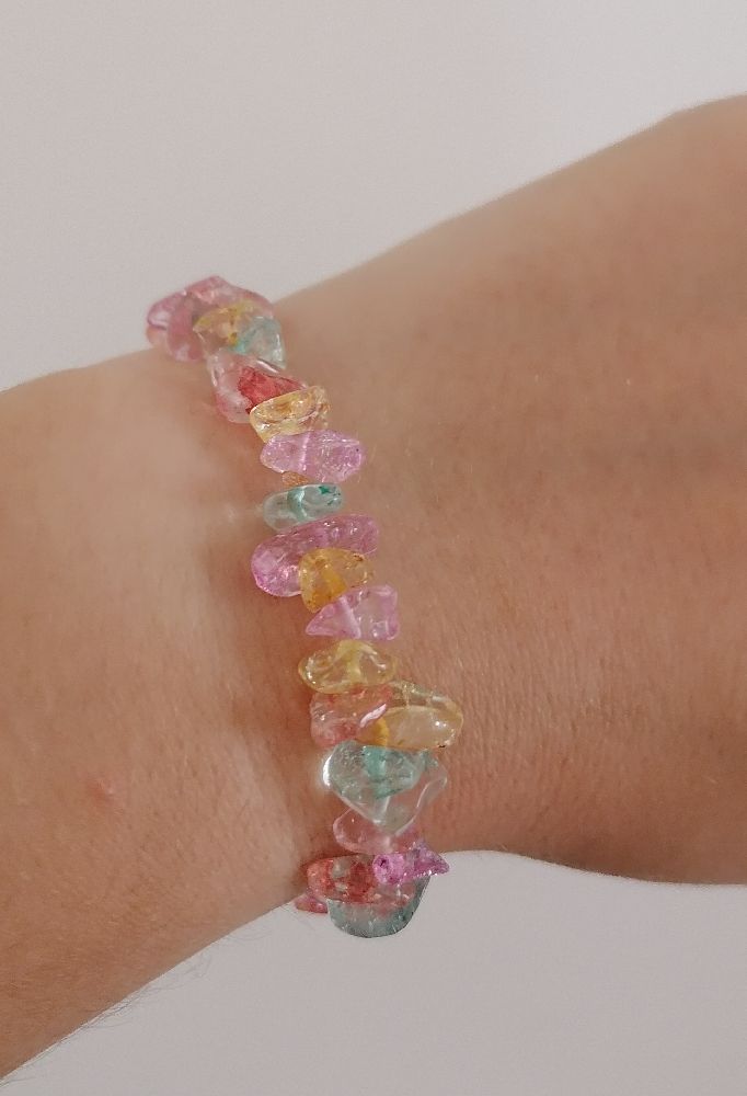 Rainbow sea glass bracelet 