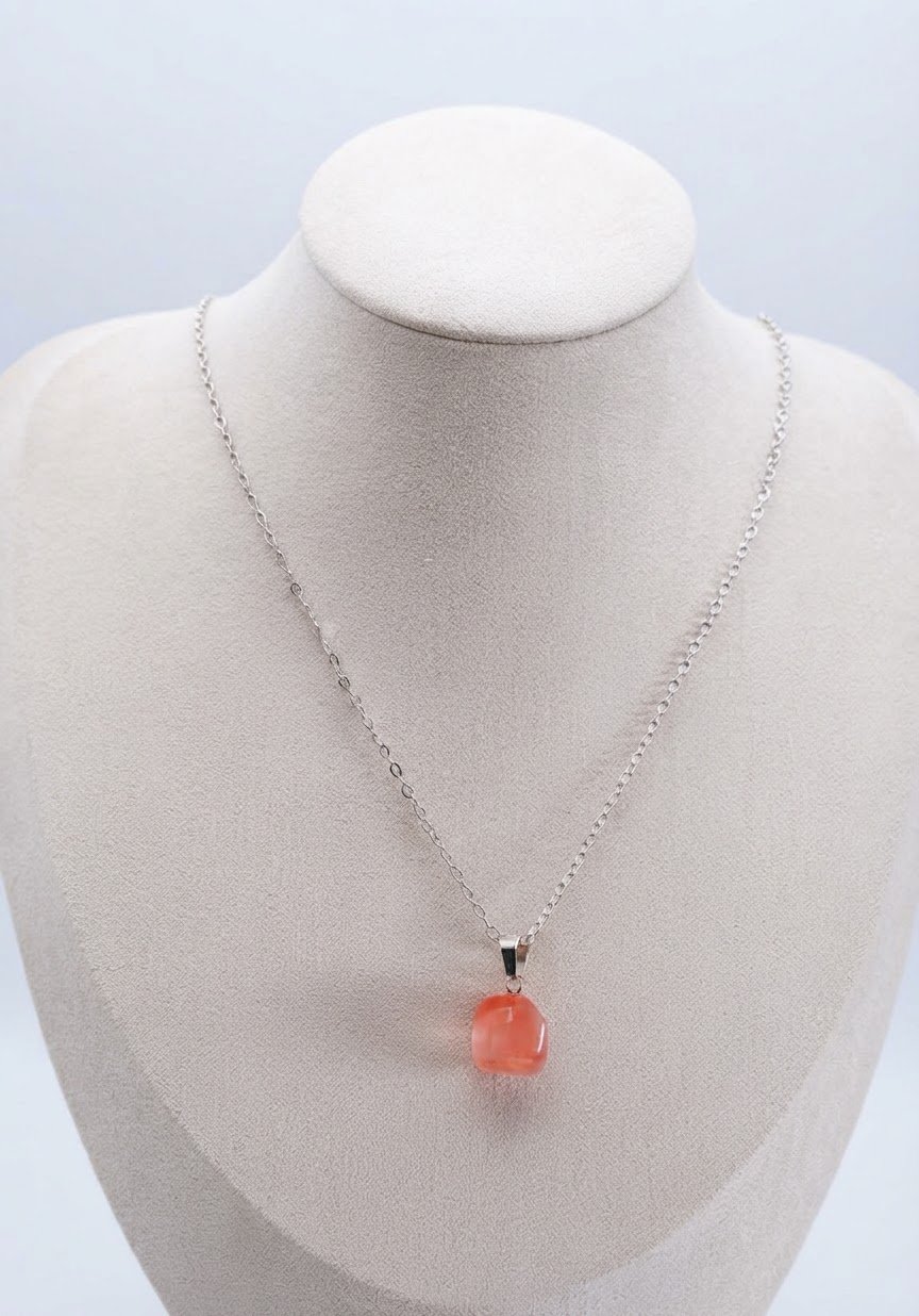 Collier quartz fraise
