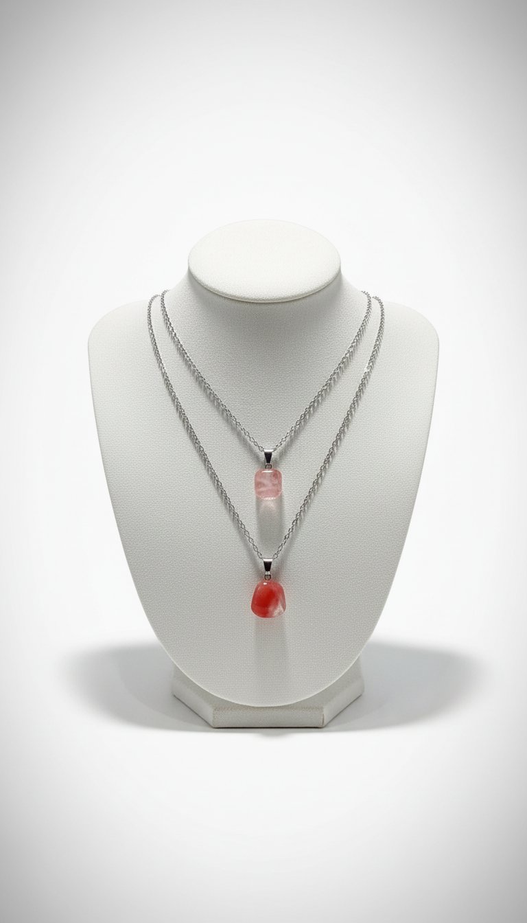Collier Quartz fraise