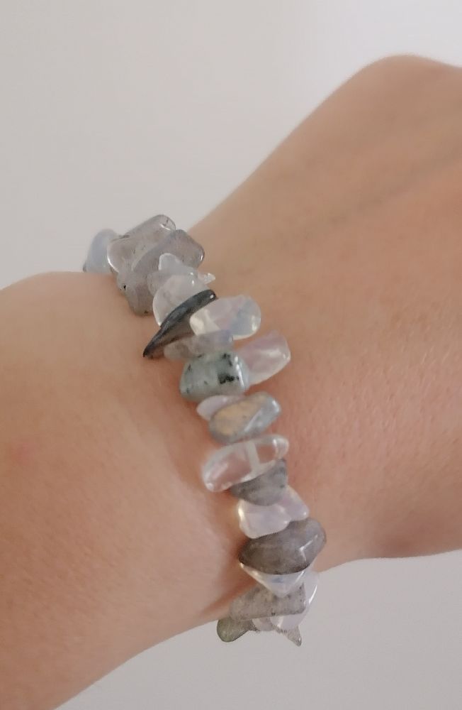Bracelet labradorite et pierre de lune
