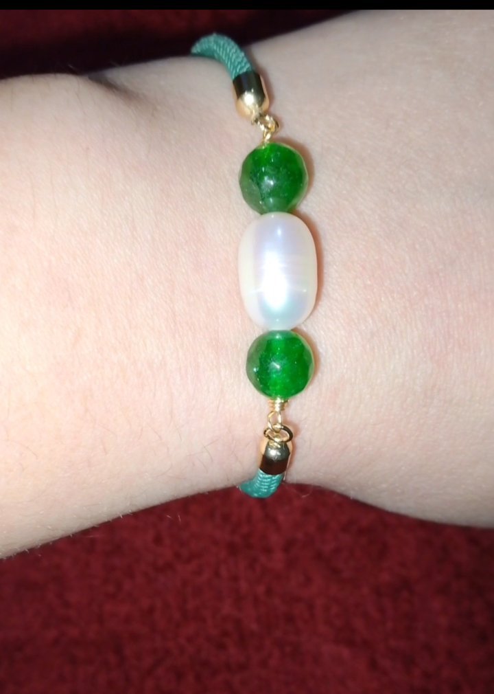 Bracelet agate vert et johar