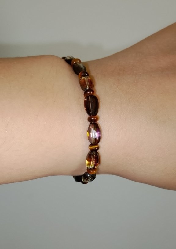 Bracelet cristaux Swarovski et pierres oeil de tigre 
