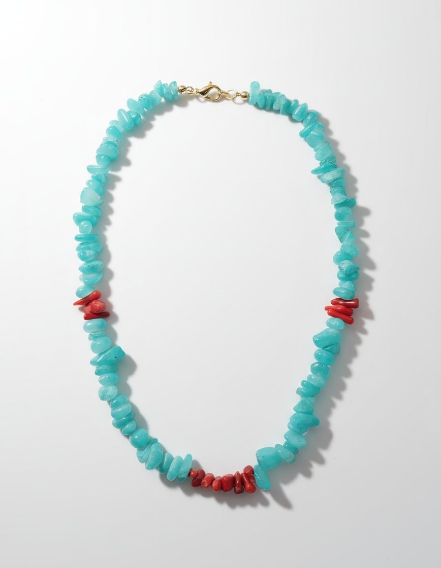 Collier amazonite et corail
