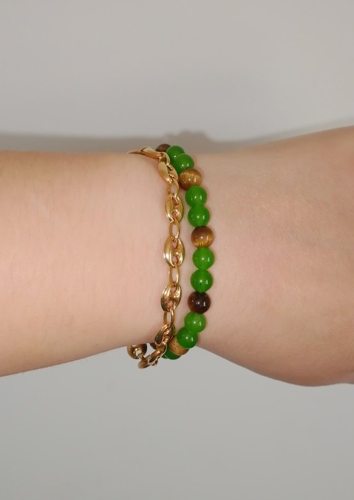 Bracelet agate et oeil de tigre