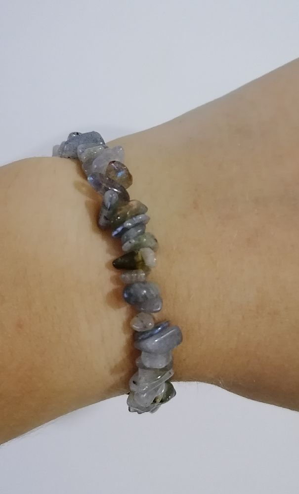 Bracelet labradorite حجر الطاووس 