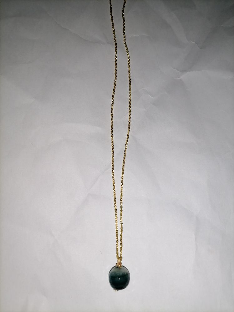 Collier agate rubannée