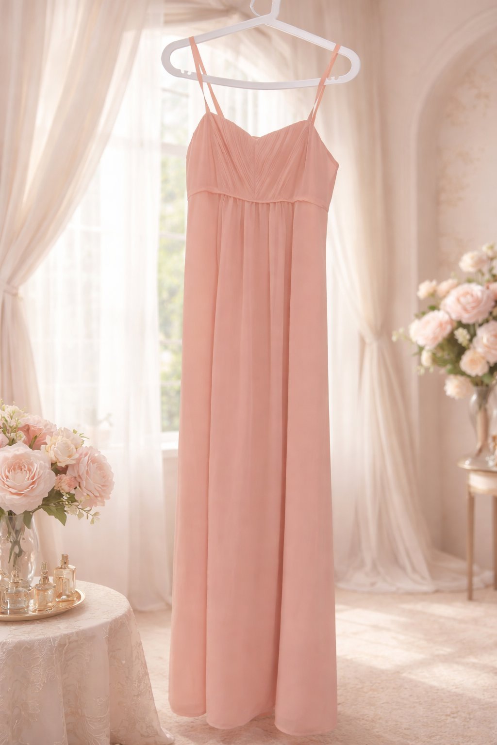Robe bretelles rose